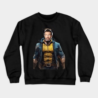 Wolverine wearing Ryan Reynolds face Crewneck Sweatshirt